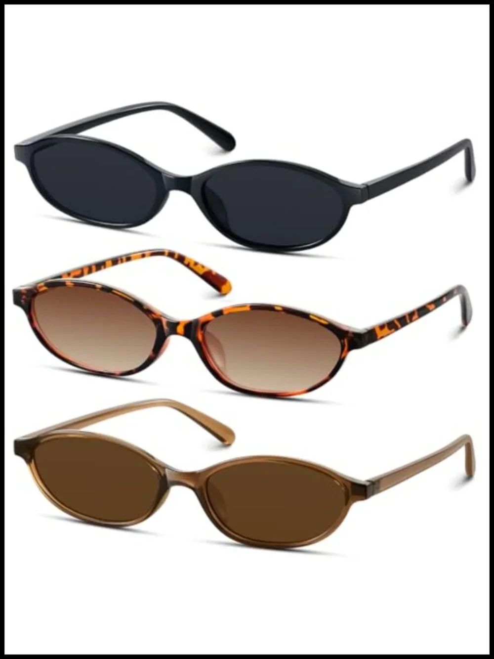 Retro Oval Cat Eye Sunglasses UV Protection Narrow Shades Y2K Trendy